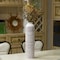 Uniquewise Modern Ribbed Trumpet Style Designed Table Vase for Entryway Dining or Living Room, Ceramic White QI004039 - alternate 3